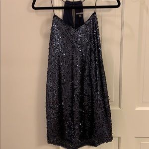 Navy sequin dress